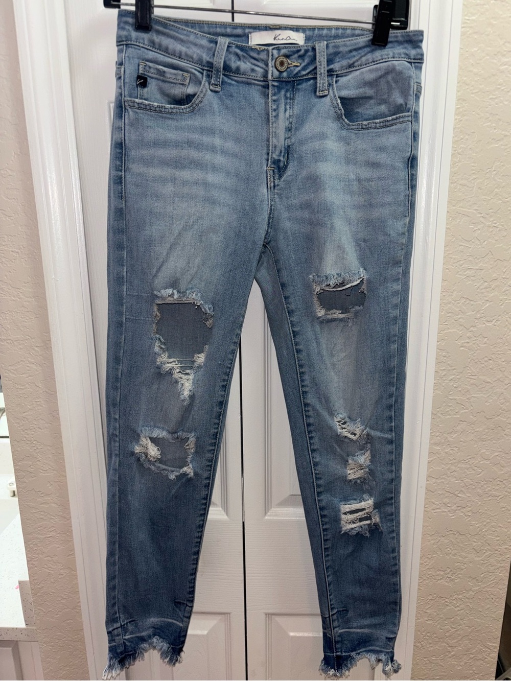 KUT from the Kloth Women's Distressed Light Blue Jeans